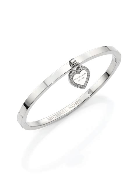 michael kors bracelet with heart|michael kors diamond bangle bracelet.